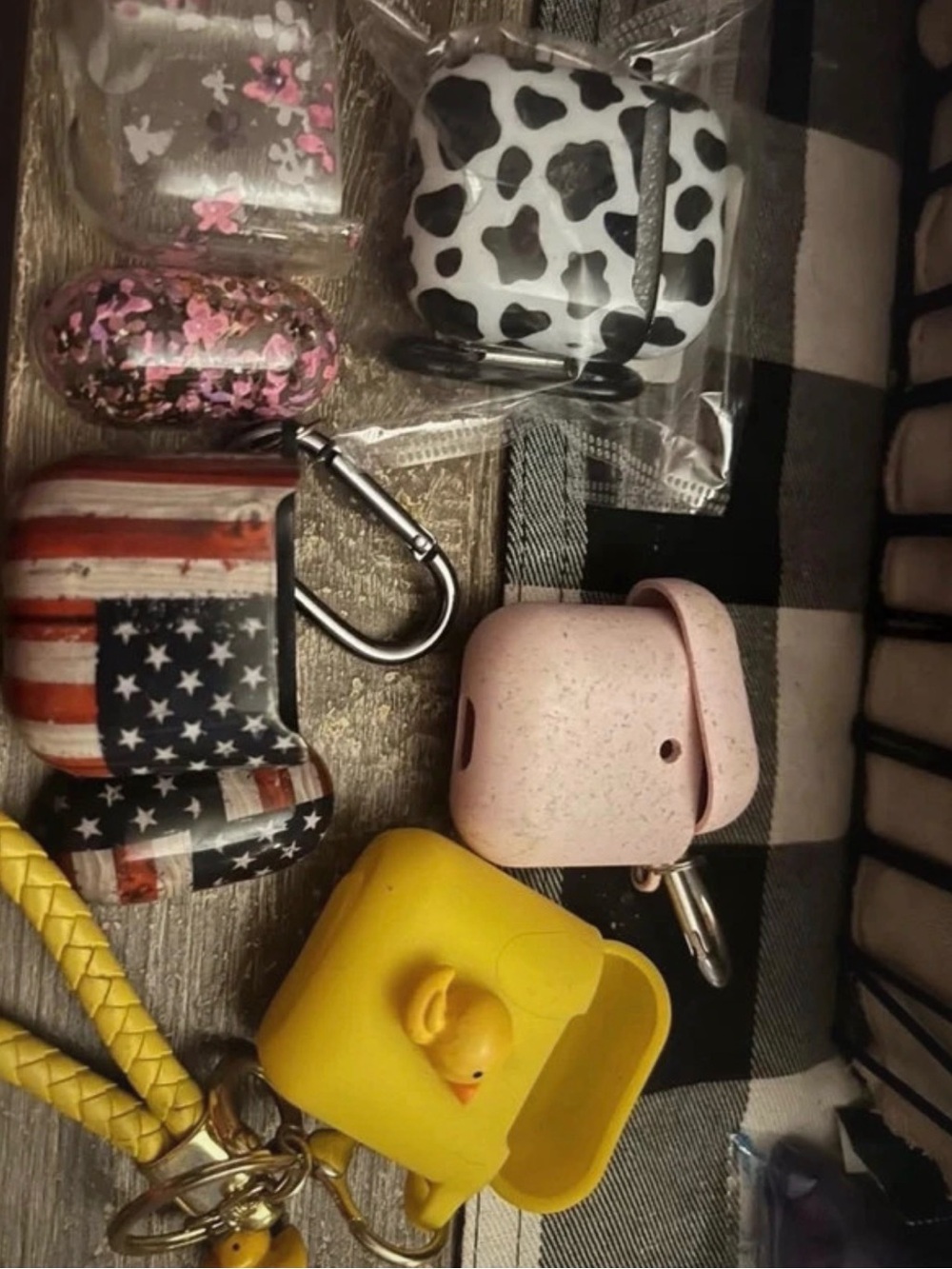 Apple Silicone AirPods Case Bundle - Yellow, Pink, White/Black, American Flag